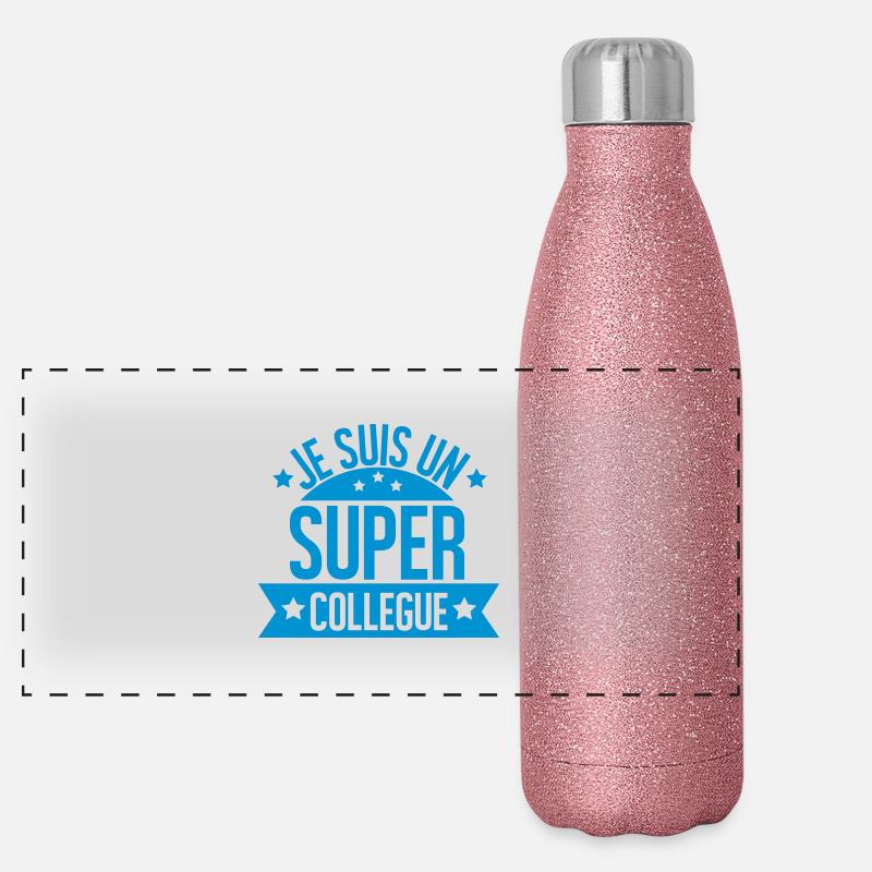 JE SUIS UN SUPER COLLEGUE Gourde isotherme panoramique pailletée 500 ml