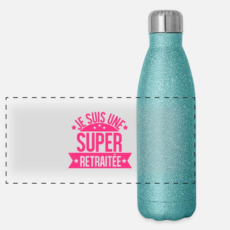 je suis une super retraitée Gourde isotherme panoramique pailletée 500 ml