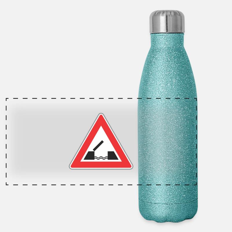 Road sign bridge Panoramic Glitter Thermal Bottle 500 ml