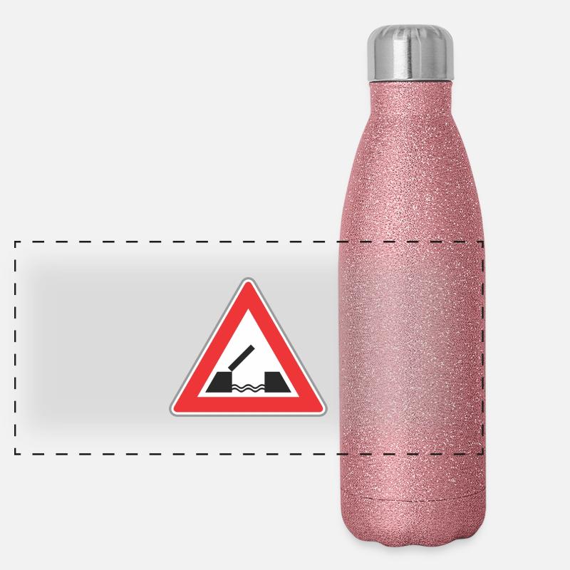 Road sign bridge Panoramic Glitter Thermal Bottle 500 ml