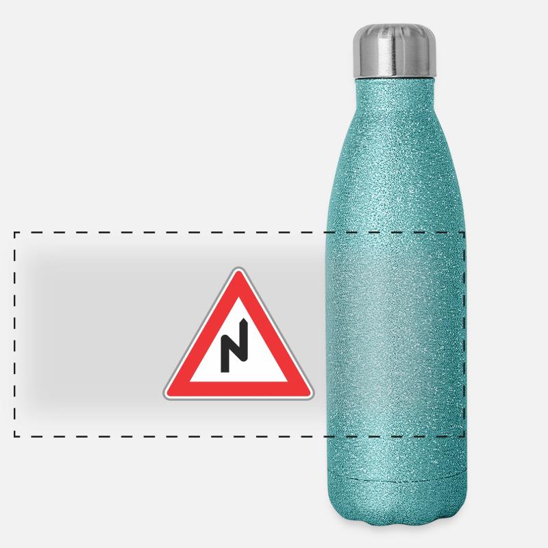 zig signe de route zag droit chemin Gourde isotherme panoramique pailletée 500 ml