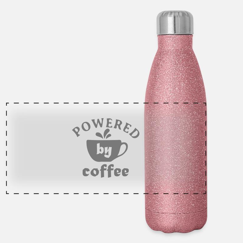 powered_by_coffee Panorama Glitzer Isolierflasche 500 ml