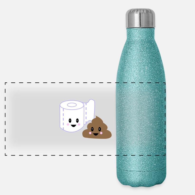 Toilet poo kawaii Gourde isotherme panoramique pailletée 500 ml