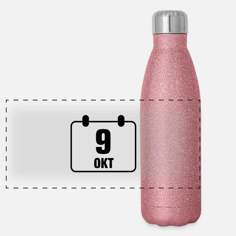 9 octobre anniversaire anniversaire 2c Gourde isotherme panoramique pailletée 500 ml