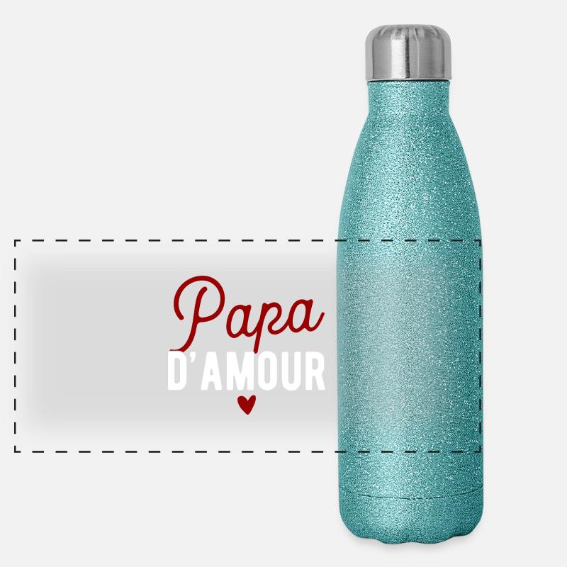 Papa d'amour cadeau Gourde isotherme panoramique pailletée 500 ml