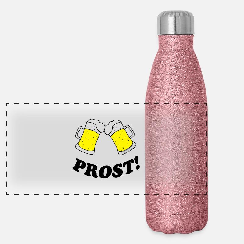 bier_prost Panorama Glitzer Isolierflasche 500 ml