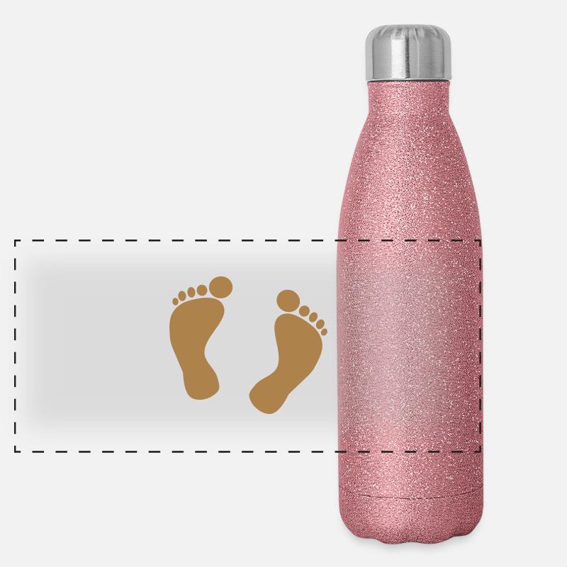 Fußabdruck Panorama Glitzer Isolierflasche 500 ml