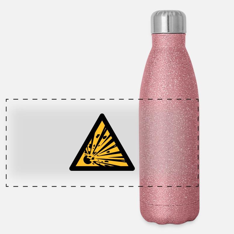 Gefahrensymbol - Sprengstoffe (2-farbig) - Panorama Glitzer Isolierflasche 500 ml - Pink Glitzer