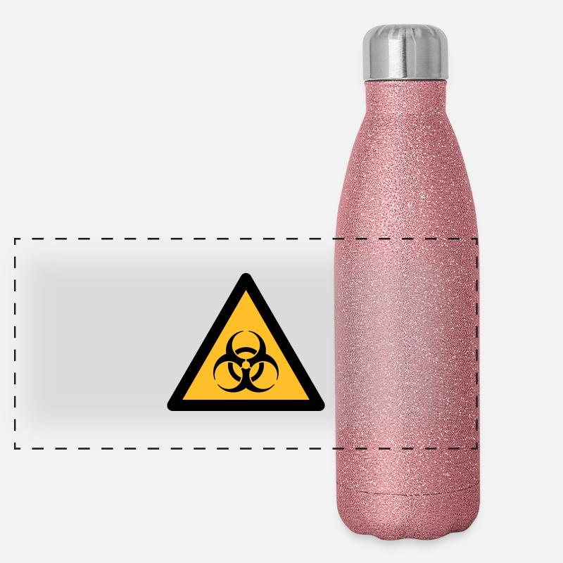 Gefahrensymbol - Biohazard (2-farbig) Panorama Glitzer Isolierflasche 500 ml
