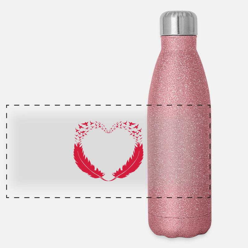 flying_heart Panorama Glitzer Isolierflasche 500 ml