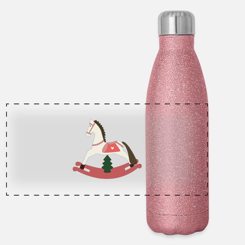 Cheval à bascule Noël Gourde isotherme panoramique pailletée 500 ml