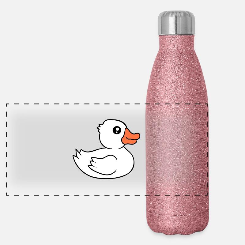 Canard Baignades Lac Rivière Eau Mer Vacances Plaisir Gourde isotherme panoramique pailletée 500 ml