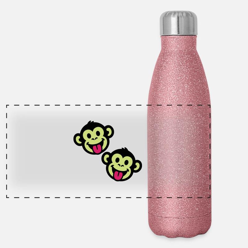 Affen Lustig Panorama Glitzer Isolierflasche 500 ml