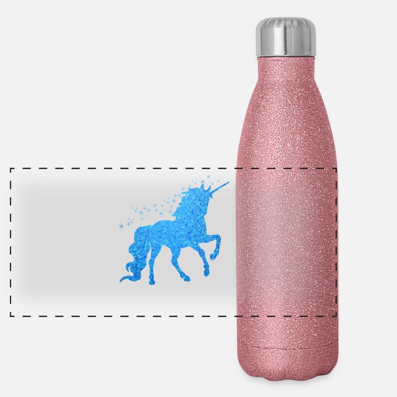 The blue glitter unicorn Panoramic Glitter Thermal Bottle 500 ml