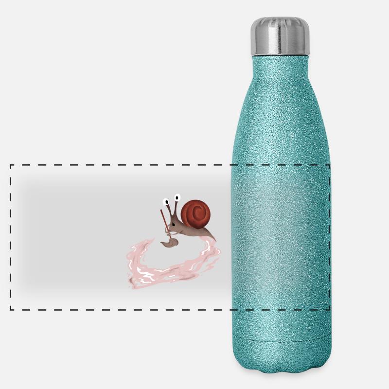 Idiot Snail cadeau Gourde isotherme panoramique pailletée 500 ml