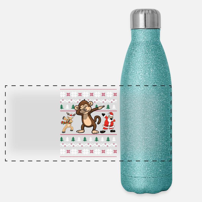 Laid Pull dab singe drôle cadeau de Noël Gourde isotherme panoramique pailletée 500 ml