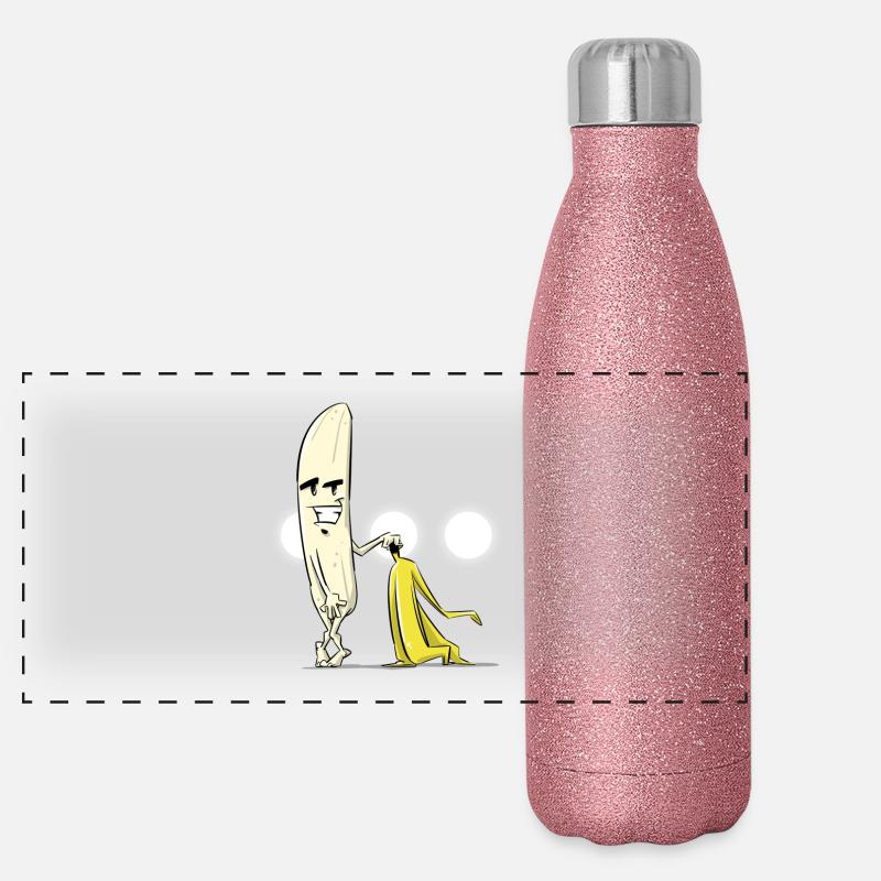 Drôle de banane nue Gourde isotherme panoramique pailletée 500 ml