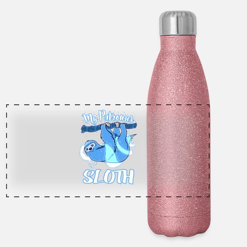 Faultier Sternzeichen Geschenk lustig Geburtstag Panorama Glitzer Isolierflasche 500 ml