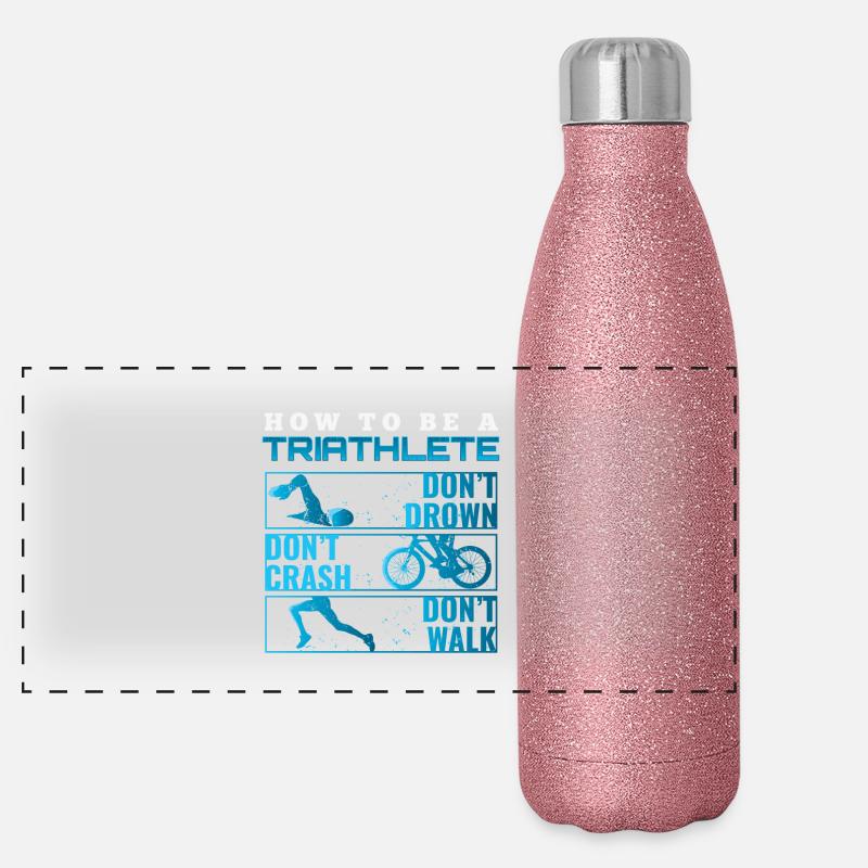 Triathlon cadeau T-shirt Evolution hommes Gourde isotherme panoramique pailletée 500 ml