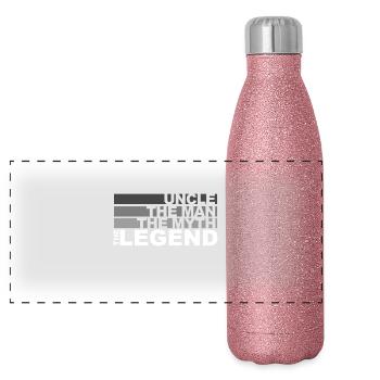 Oncle - L'homme, le mythe, la légende - Gourde isotherme panoramique pailletée 500 ml - paillettes roses - Devant