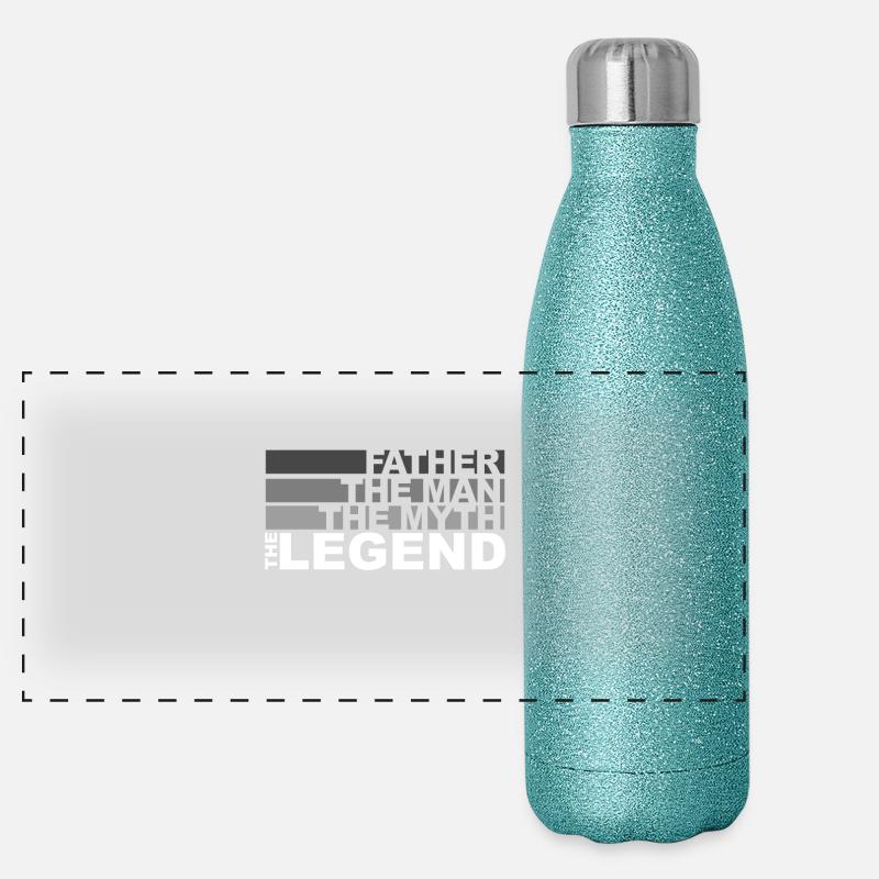 Father - The man, the myth, the legend Panorama Glitzer Isolierflasche 500 ml