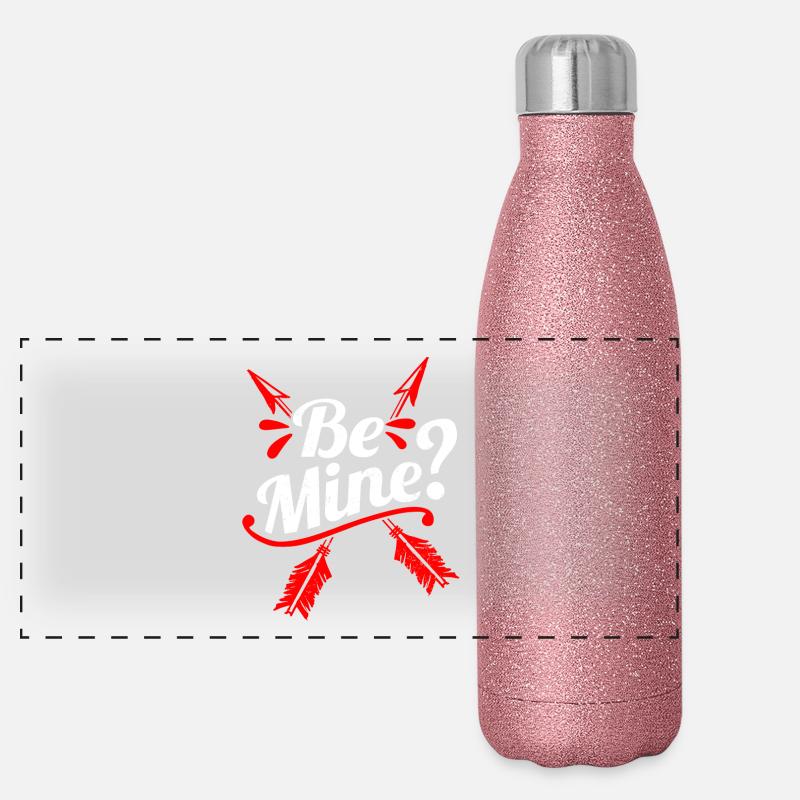 Magasin Serez-vous de la mine Saint-Valentin cadeau de conception Gourde isotherme panoramique pailletée 500 ml
