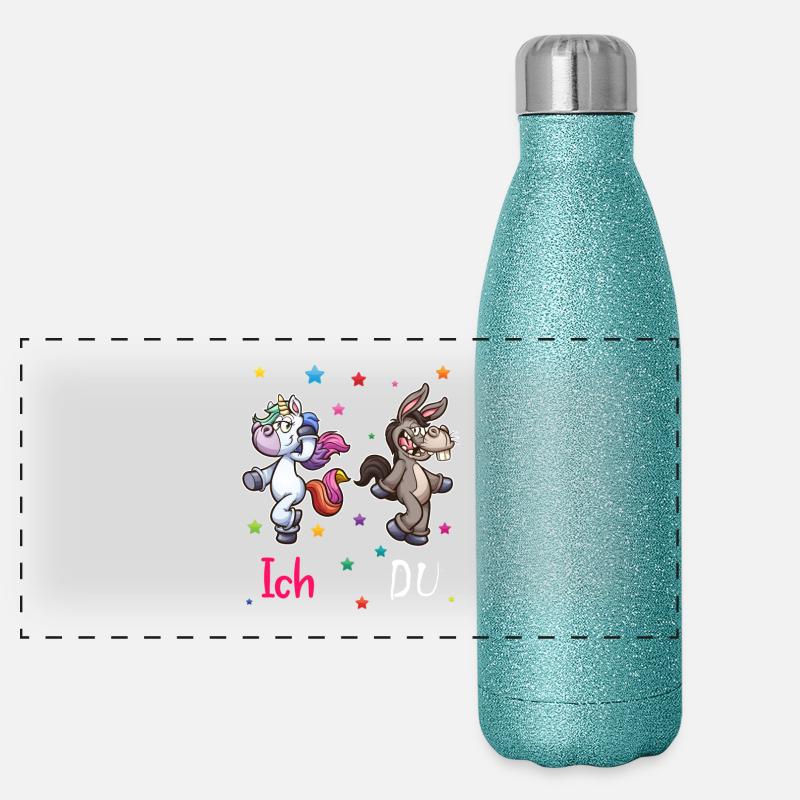 Ich und Du Einhorn Panorama Glitzer Isolierflasche 500 ml