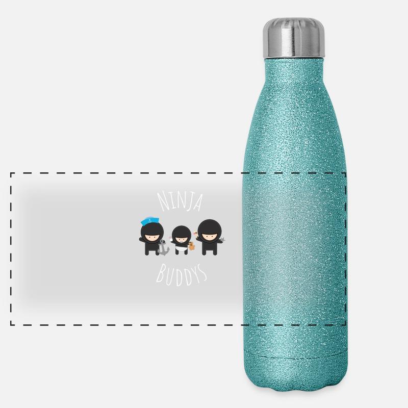 Ninja Buddies Funny Design Panoramic Glitter Thermal Bottle 500 ml