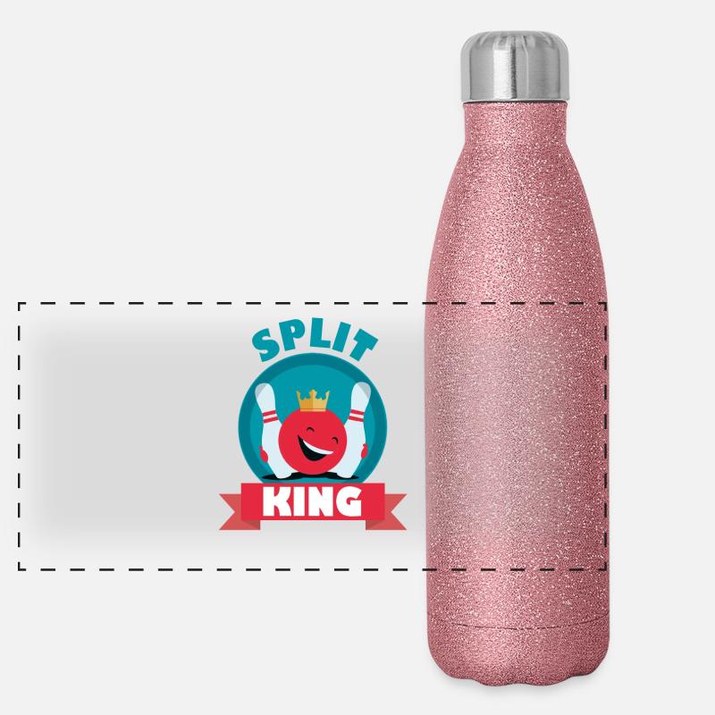 Split King Split Happens Bowling König Team Fun Panorama Glitzer Isolierflasche 500 ml