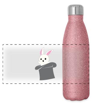 Magic Hat - Magic - Magic - Magician - Magic Hat - Panoramic Glitter Thermal Bottle 500 ml - pink glitter - Front