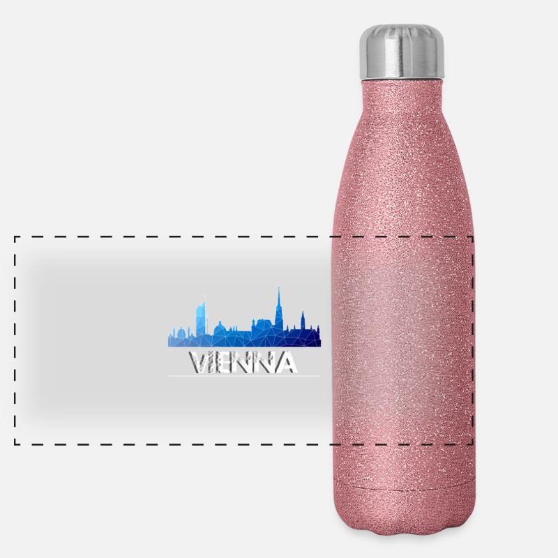 Vienna Skyline Panorama Glitzer Isolierflasche 500 ml