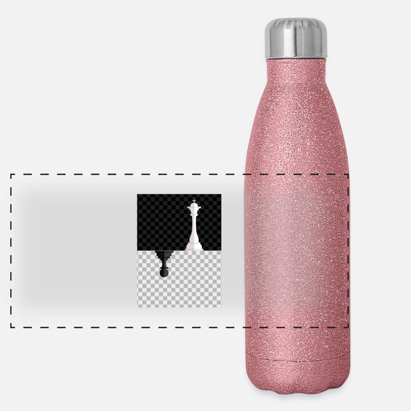 Checkmate Queen King Pawn Chess Gourde isotherme panoramique pailletée 500 ml