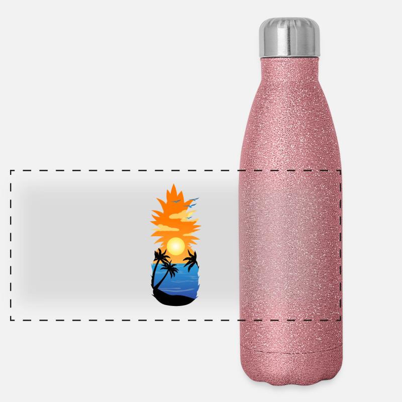 Ananas - Sentiments d'été Gourde isotherme panoramique pailletée 500 ml