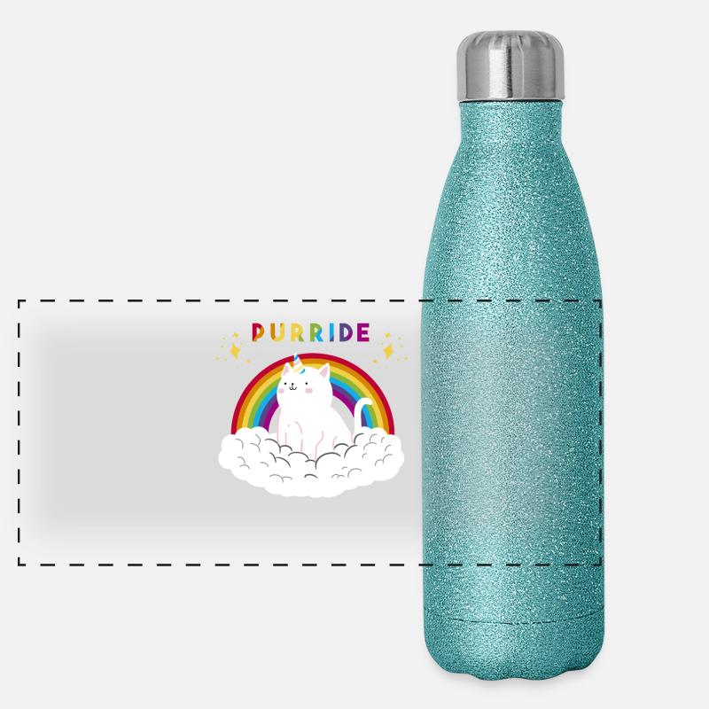 Schwul Lesbisch Regenbogen LGBT Gay Pride Geschenk Panorama Glitzer Isolierflasche 500 ml