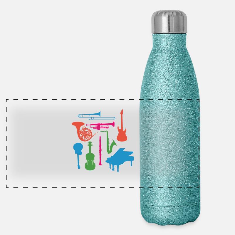 Musical Instruments Panoramic Glitter Thermal Bottle 500 ml