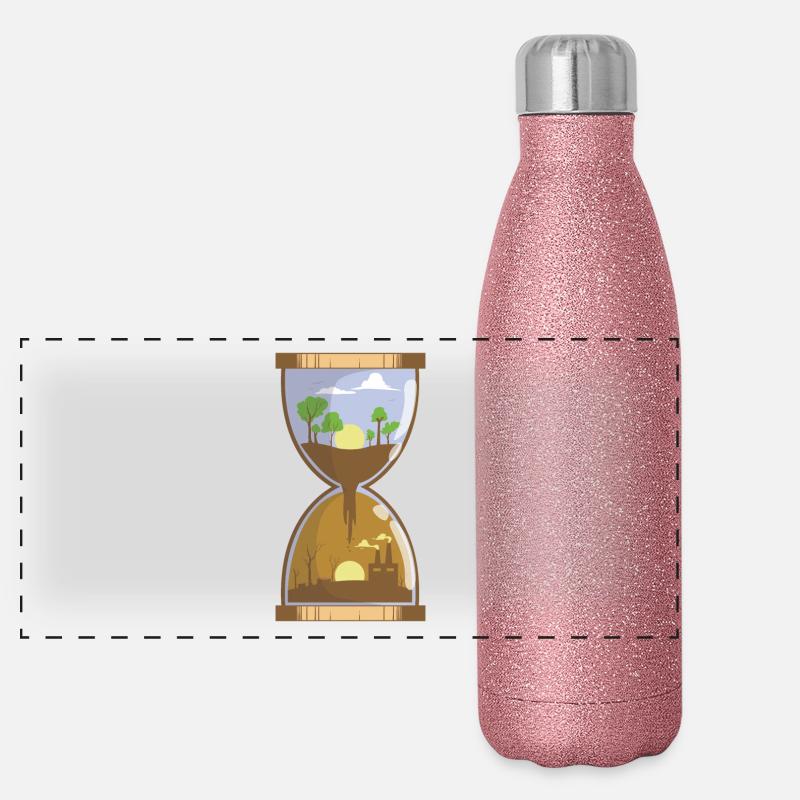 Hourglass / Pollution / Conservation Panoramic Glitter Thermal Bottle 500 ml