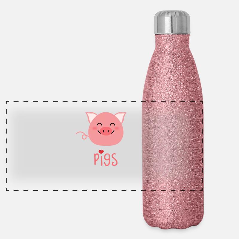 Cute piggy Panoramic Glitter Thermal Bottle 500 ml