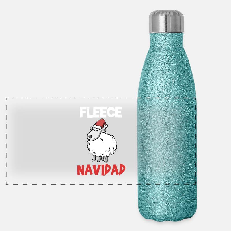 Fleece Navidad mouton doux Noël cadeau Gourde isotherme panoramique pailletée 500 ml