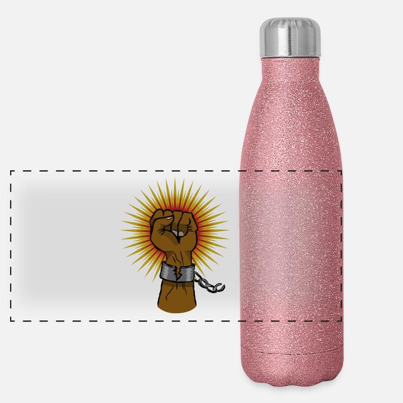 Black Power Faust Panorama Glitzer Isolierflasche 500 ml