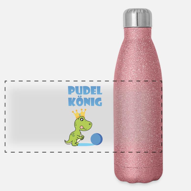 Poodle King - Poodle King Cones T-Shirt Panoramic Glitter Thermal Bottle 500 ml