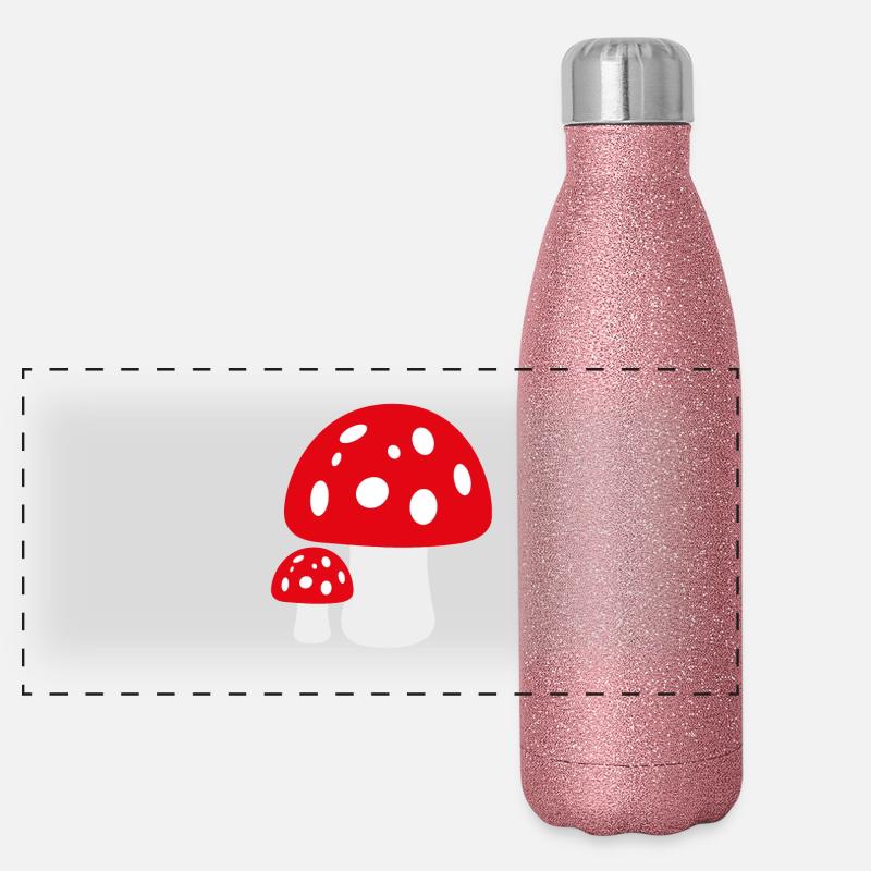 Champignon vénéneux Gourde isotherme panoramique pailletée 500 ml
