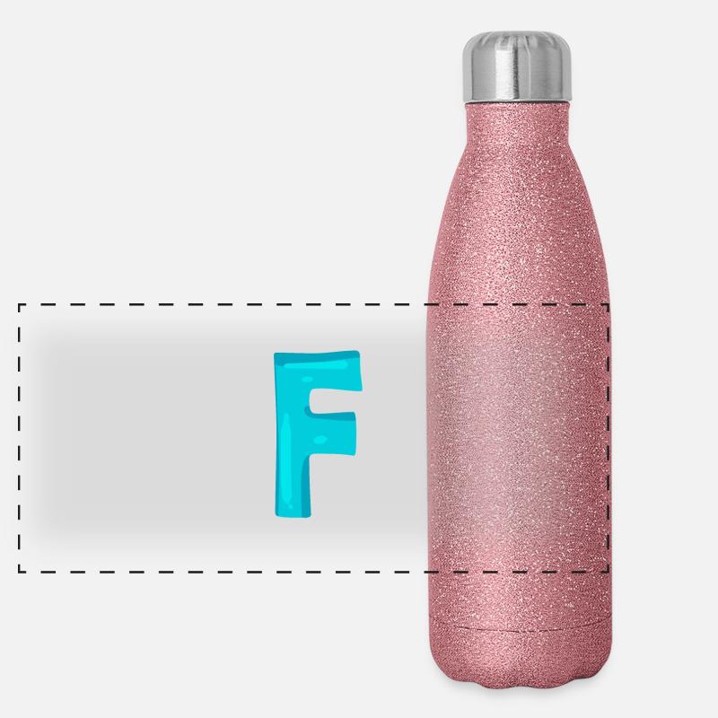 Anfangsbuchstabe F Panorama Glitzer Isolierflasche 500 ml