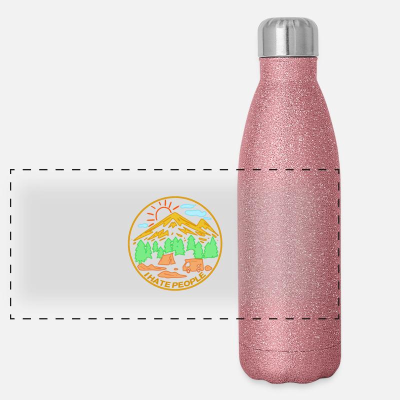 je déteste les gens Gourde isotherme panoramique pailletée 500 ml