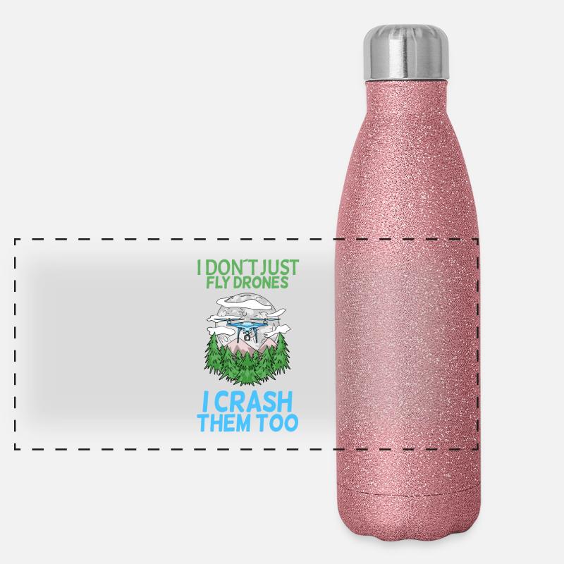 Drohne Panorama Glitzer Isolierflasche 500 ml