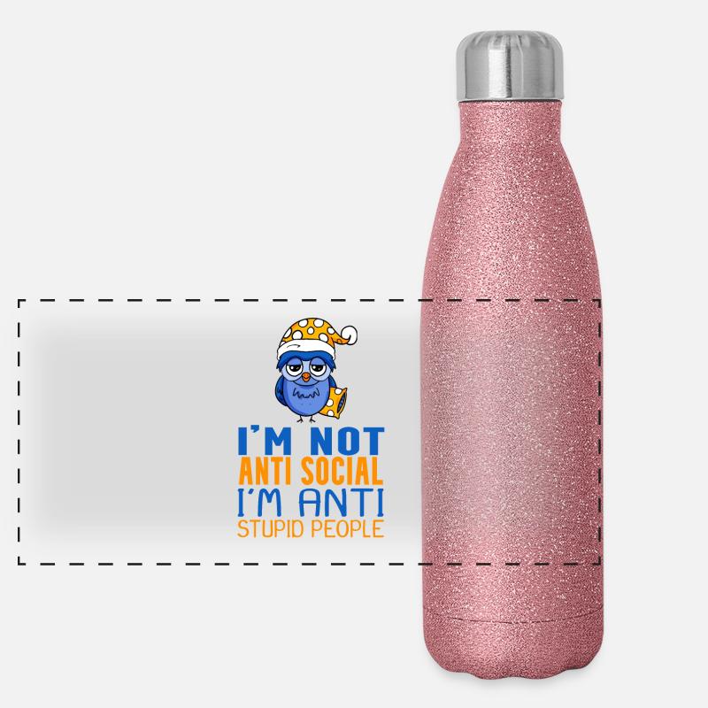 Owl Lazy Panoramic Glitter Thermal Bottle 500 ml