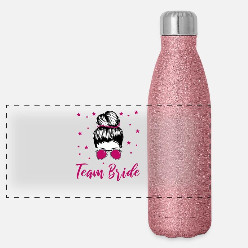 Team Braut Junggesellinnenabschied Panorama Glitzer Isolierflasche 500 ml