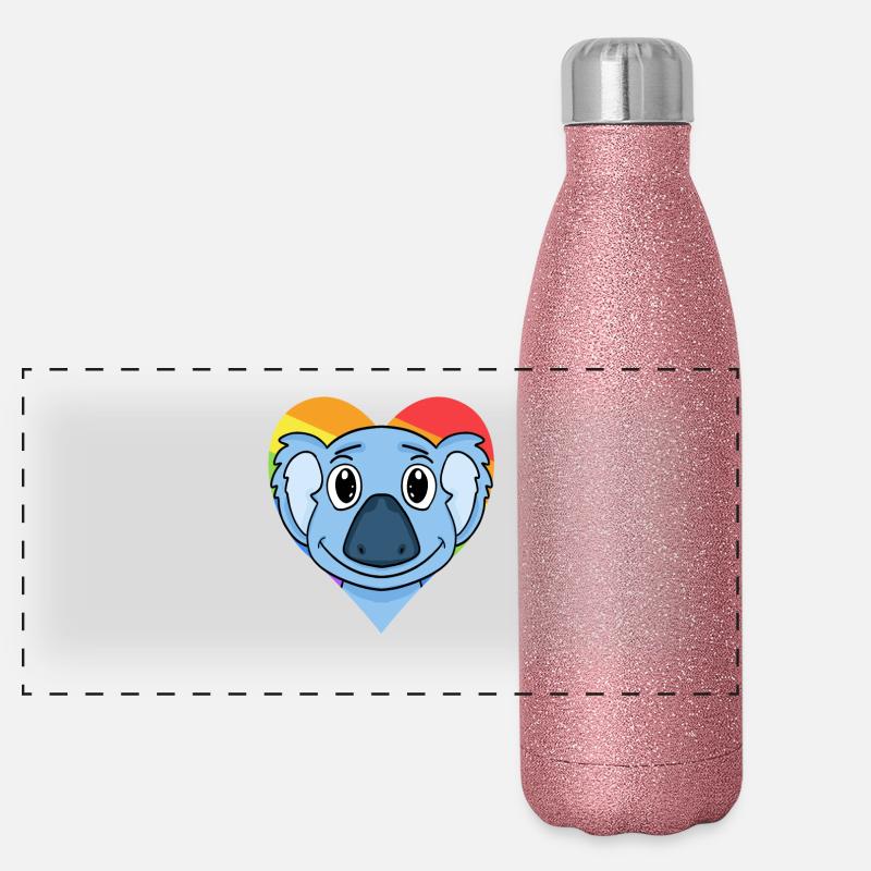 LGBT Animal Koala Rainbow Panoramic Glitter Thermal Bottle 500 ml