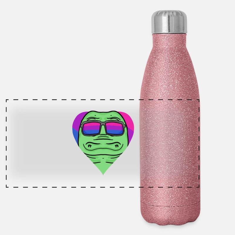 Bisexuell Krokodil Geschenk Panorama Glitzer Isolierflasche 500 ml