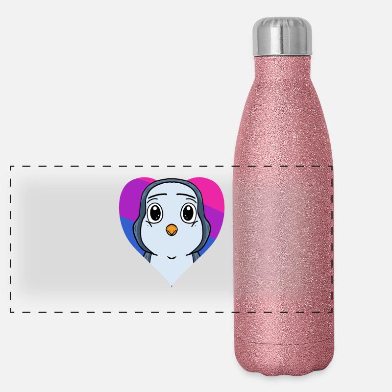 Bisexuell Pinguin Geschenk Panorama Glitzer Isolierflasche 500 ml