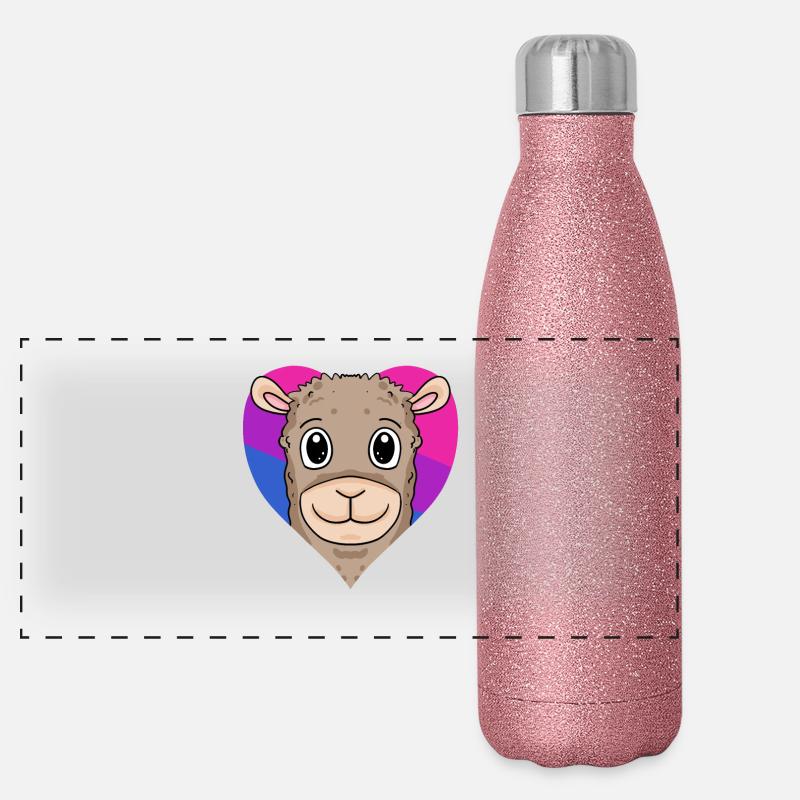 Bisexuell Alpaka Geschenk Panorama Glitzer Isolierflasche 500 ml